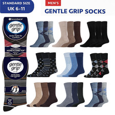 3/6 Pairs Mens Gentle Grip Honeycomb Non Binding loose Top Soft Socks UK 6-11