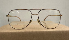 Vintage Emporium LE-107 3 140 Gold Aviator Eyeglasses Frames France 58-15-140
