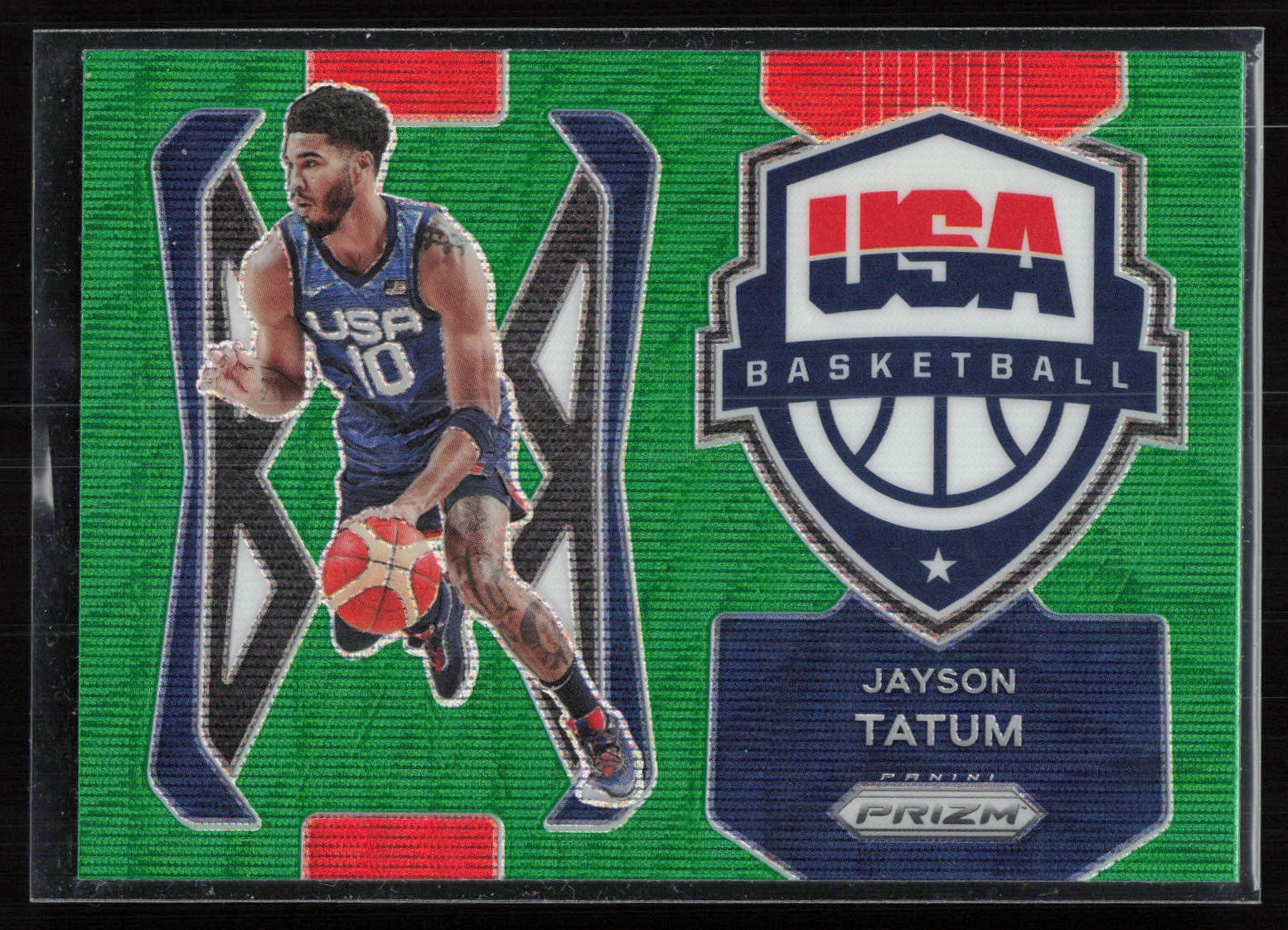 2021-22 Panini Prizm #1 Jayson Tatum USA Basketball Prizms Green Wave
