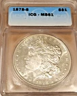 1878-S MORGAN SILVER DOLLAR ICG MS61