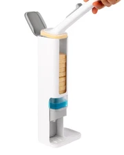 Soap Dispensing Dish Brush Set with 1 Long Handle & 10 Natural Loofah Sponges