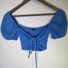 Cottagecore Renaissance Zara Bright Blue Puff...