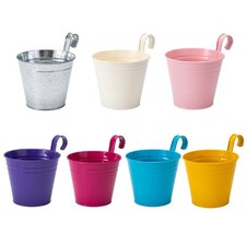 Flower Railing Pot Vase Potted Planter Container Detachable Hook Wall Decoration
