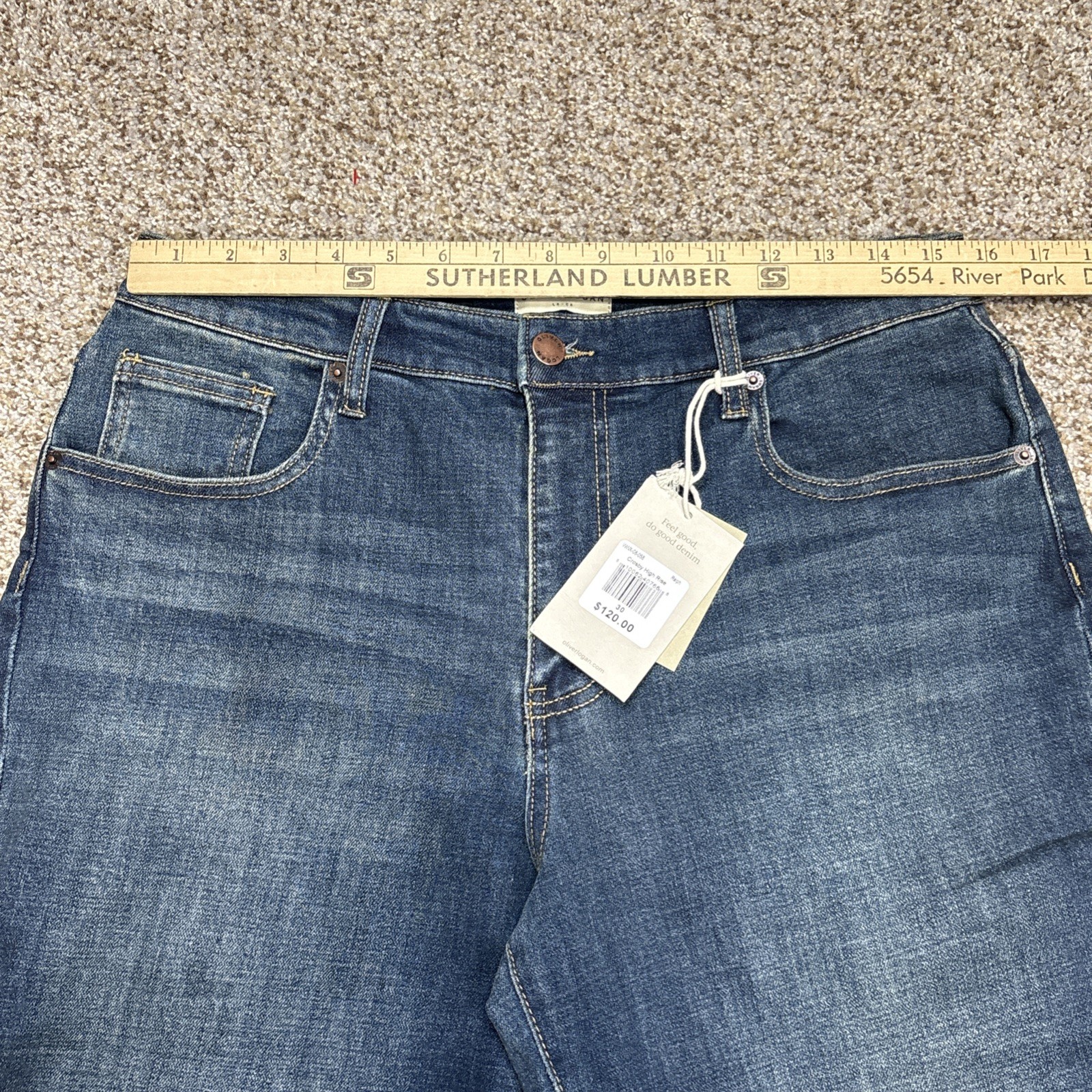 Oliver Logan Jeans Women's 30 The Crosby High Rise Raw Hem Fits 31 X 29.5 NEW - View 9