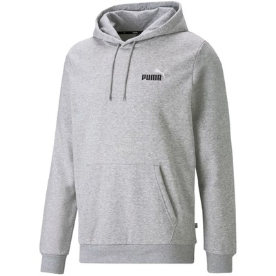 Puma Herrenkleidung Sweatshirt 67447104 ESS+ 2 COL SMALL LOGO HOODIE FL Grau