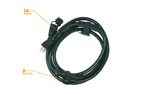 Medium Duty Extension Cord, 9Ft, 14 Gauge, 3 Conductor, 9 Outlet, General Pur... - Picture 8 of 9