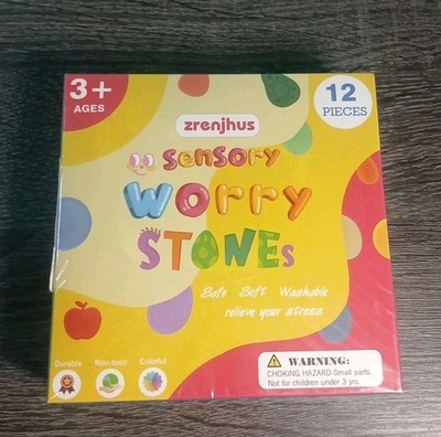 Sensory Stone for Kids: 12 Pack Texture Worry Stones - Sealed