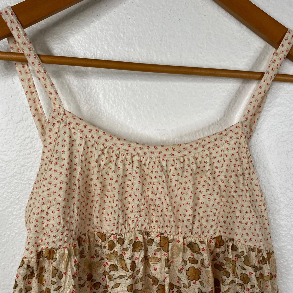 Top Xhilaration Para Mujer Cintura Imperio Lechera Floral Boho Años 90 Corbata Trasera Talla XL Foto 4 de 4