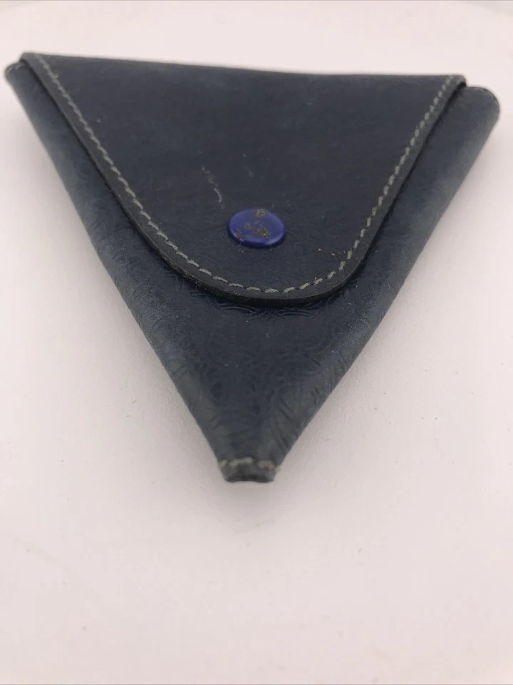 GUCCI Antiguo Monedero Gucci Estuche para Monedas Triángulo Azul De Colección Foto 2 de 4