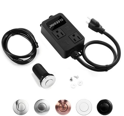 Garbage Disposal Air Switch Kit Dual Outlet Sink Top Waste Disposer On/Off Sw...