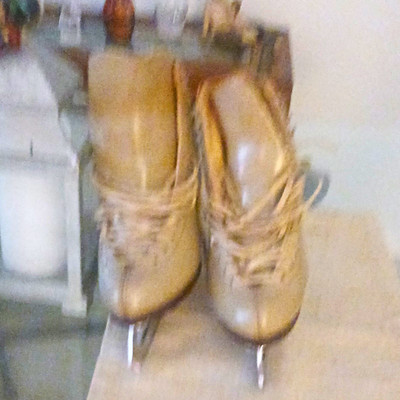 Harlick Beige Lace-Up Figure Skates for Ice Skating w/ Blades