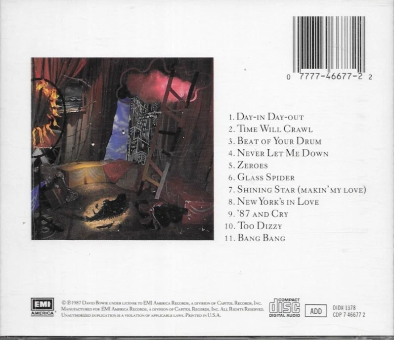 DAVID BOWIE - Never Let Me Down - OOP RARE Original 1987 Issue with "Too Dizzy" - Image 2 of 2