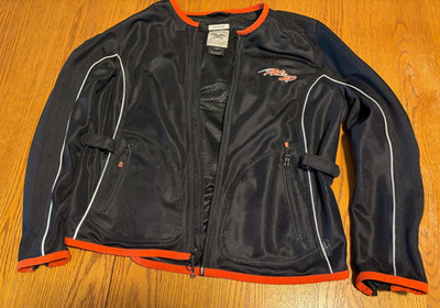 HARLEY DAVIDSON RIDING JACKET REFLECTIVE STRIPES MESH ZIP UP size 1W Womens