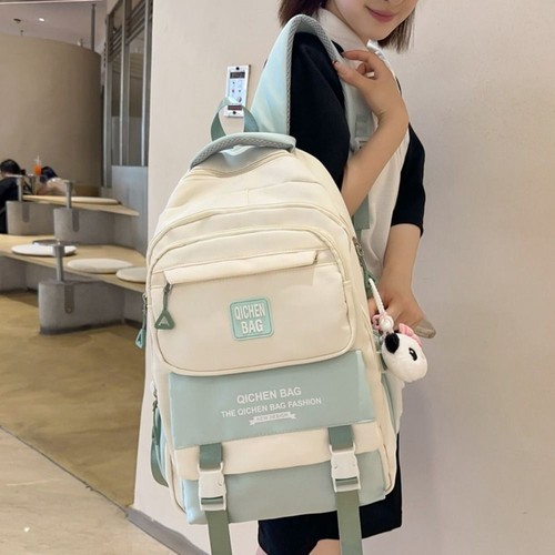 Multi Pocket College Student Backpack Waterproof Girls' Shoulder Bag Travel