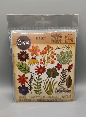 Tim Holtz Sizzix FUNKY FLOWERS #1 Metal Die 17 dies Thinlits 662700 Spring NEW