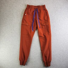 Figs Scrub Pants Womens XS Auburn Zamora Joggers Zip Pockets 2025 Burnt Orange
