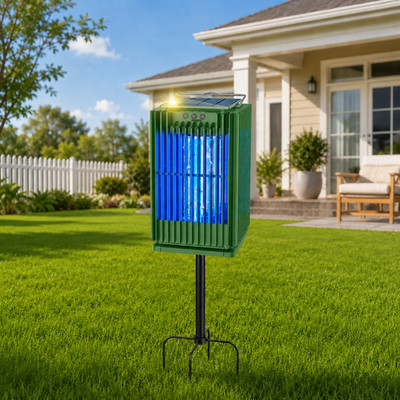 Solar Bug Zapper Outdoor 4200V Electric Fly Zapper Waterproof Mosquito Zapper