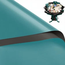 20 Sheets Flower Wrapping Paper - 22.4 x 22.4 inch Grey Blue Color Water-Resista