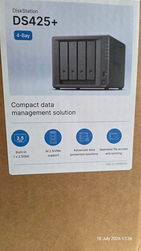 Synology DS425+ NAS Drive Upgraded to 10GB DDR4 Memory (Diskless)