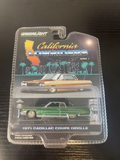 Greenlight 1971 Cadillac Coupe DeVille Green, California Lowrider - NIB