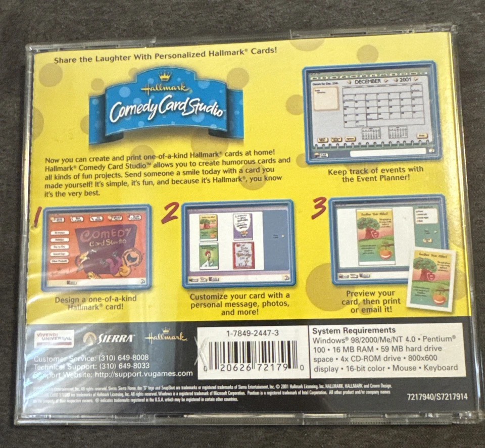 Hallmark Comedy Card Studio PC CD-ROM Sierra Home Vintage Software - Image 2 of 3
