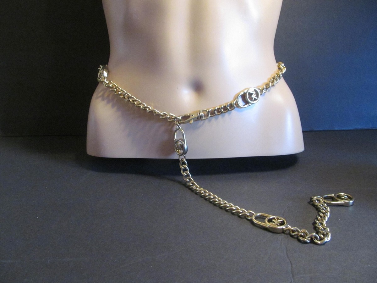 Michael Kors Gold Chain Belt MK Monogram | eBay