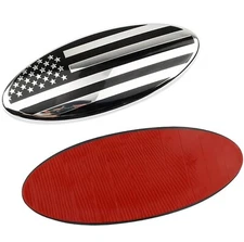 7inch Ford F150 F250 Edge Silver FRONT GRILL Tailgate US Flag Oval Emblem Badge