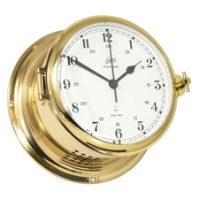 Schatz Glasenuhr Messing 180mm Royal mit Quarzwerk mechanische Glocke 480csa