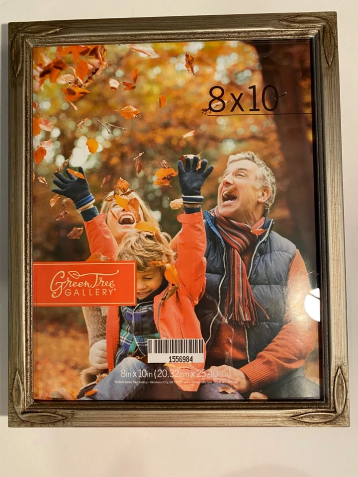 Галерея зеленых деревьев 8 x 10 дюймов серебристая матовая с бронзовым листом в угловой раме для картин - Изображение 2 из 4