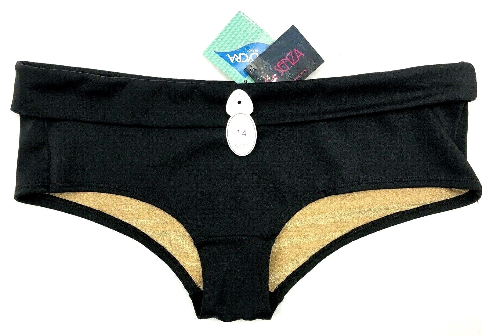 LA SENZA Bikini Bottoms UK 14 BLACK BNWT