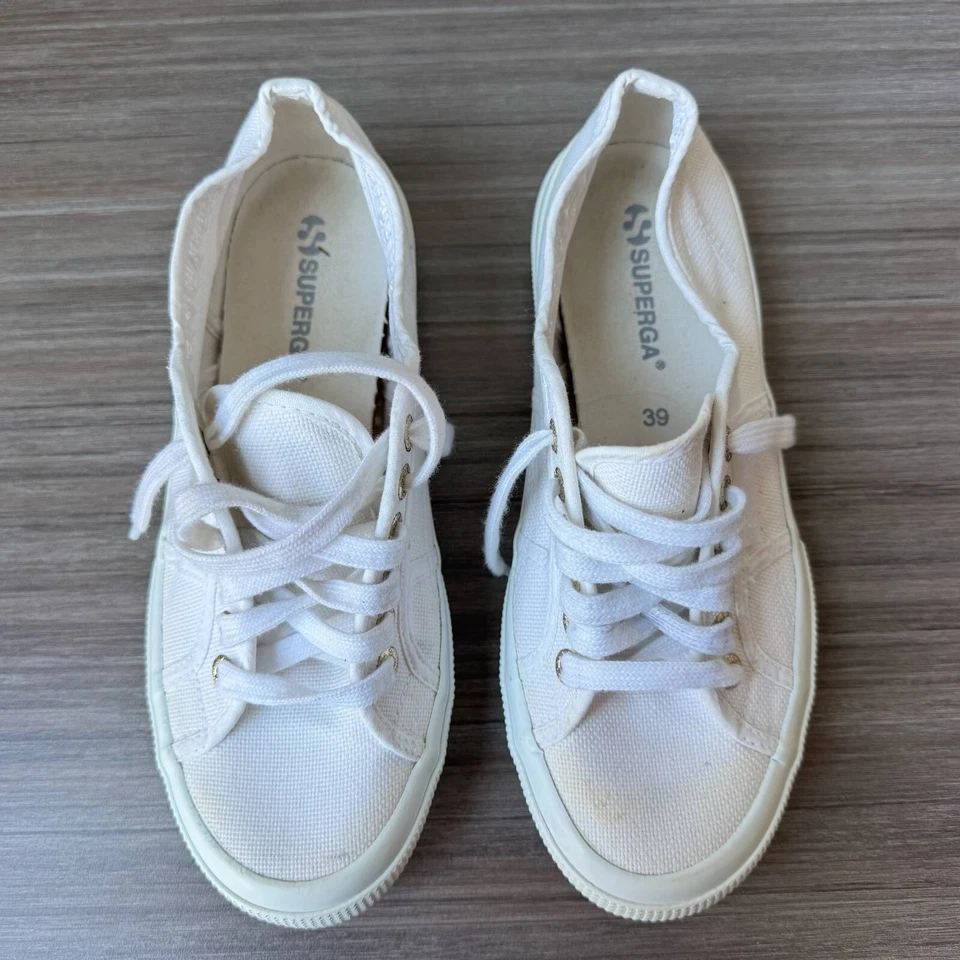 Superga 2750 Cotu Classic Sneakers Women's Size 39 EU, 8 US White Preowned - Image 3 of 4