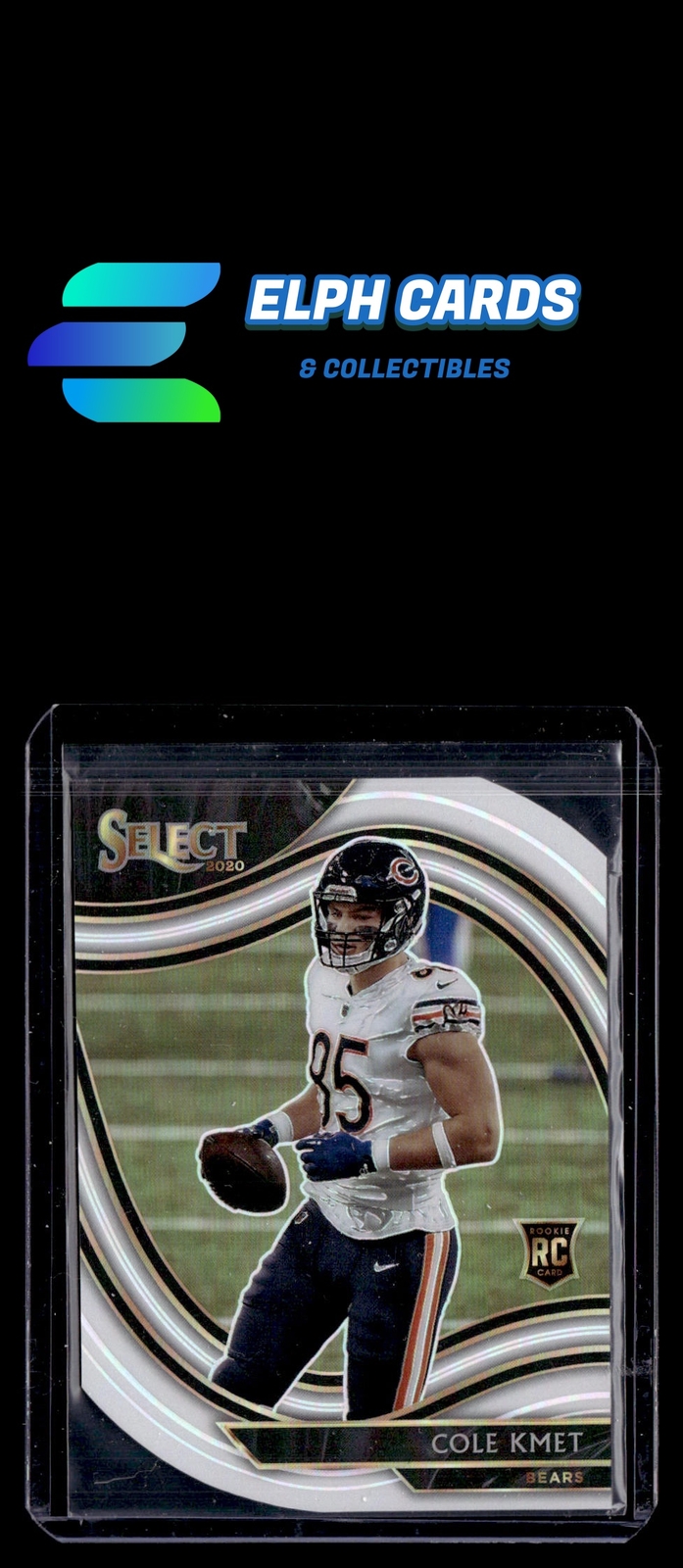 2020 Panini Select #374 Cole Kmet White Prizm Die Cut