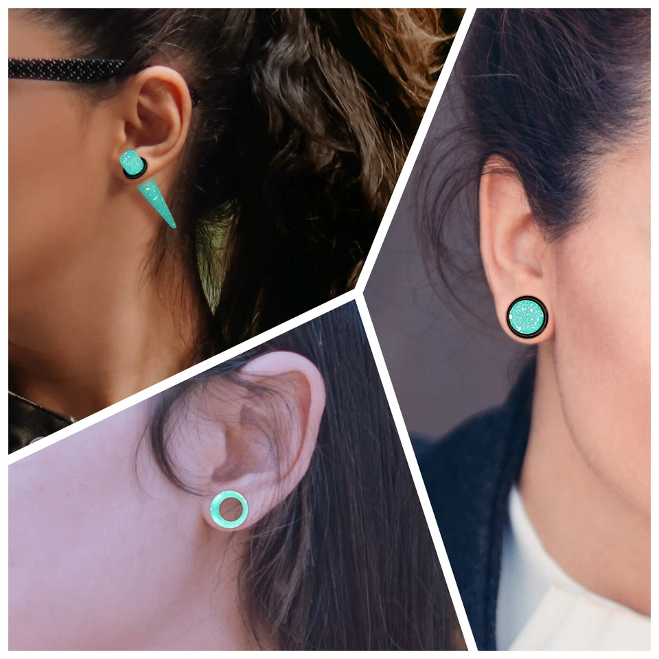 50Pcs Acrylic Ear Stretching Gauges Kit Taper Plug Silicone Flesh Tunnel 14G-00G - Image 3 of 4