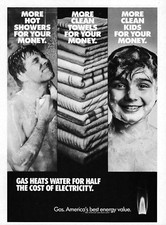 1988 American Gas Association Heats Water For Half vtg Print Ad Advertisement