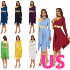 Womens Liturgical Dance Dress Metallic Worship Dress Church Dance Performance