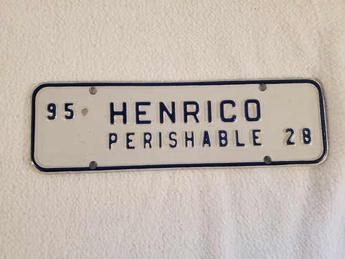 Vintage Henrico County VA License Plate Topper ~ Perishable | eBay