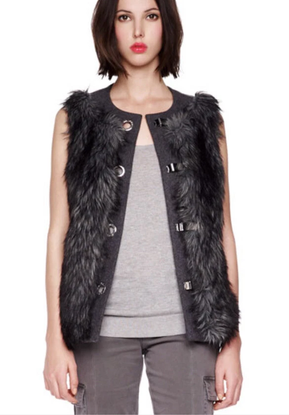Michael Kors Faux Fur Vest Womens Size XS 450