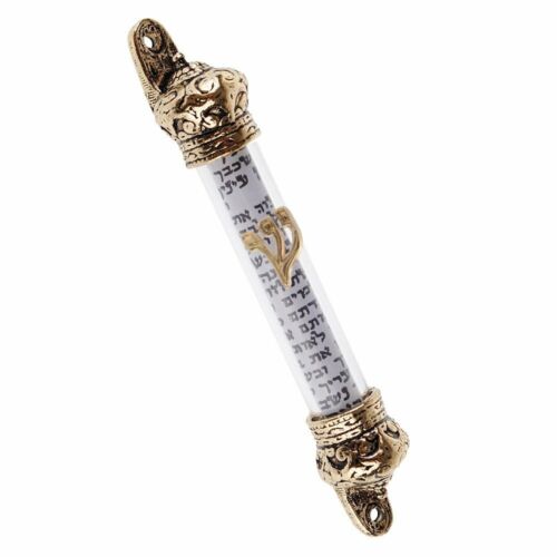 Gold Plated Mezuzah with Scroll ( 5 inches ) - Picture 1 of 2