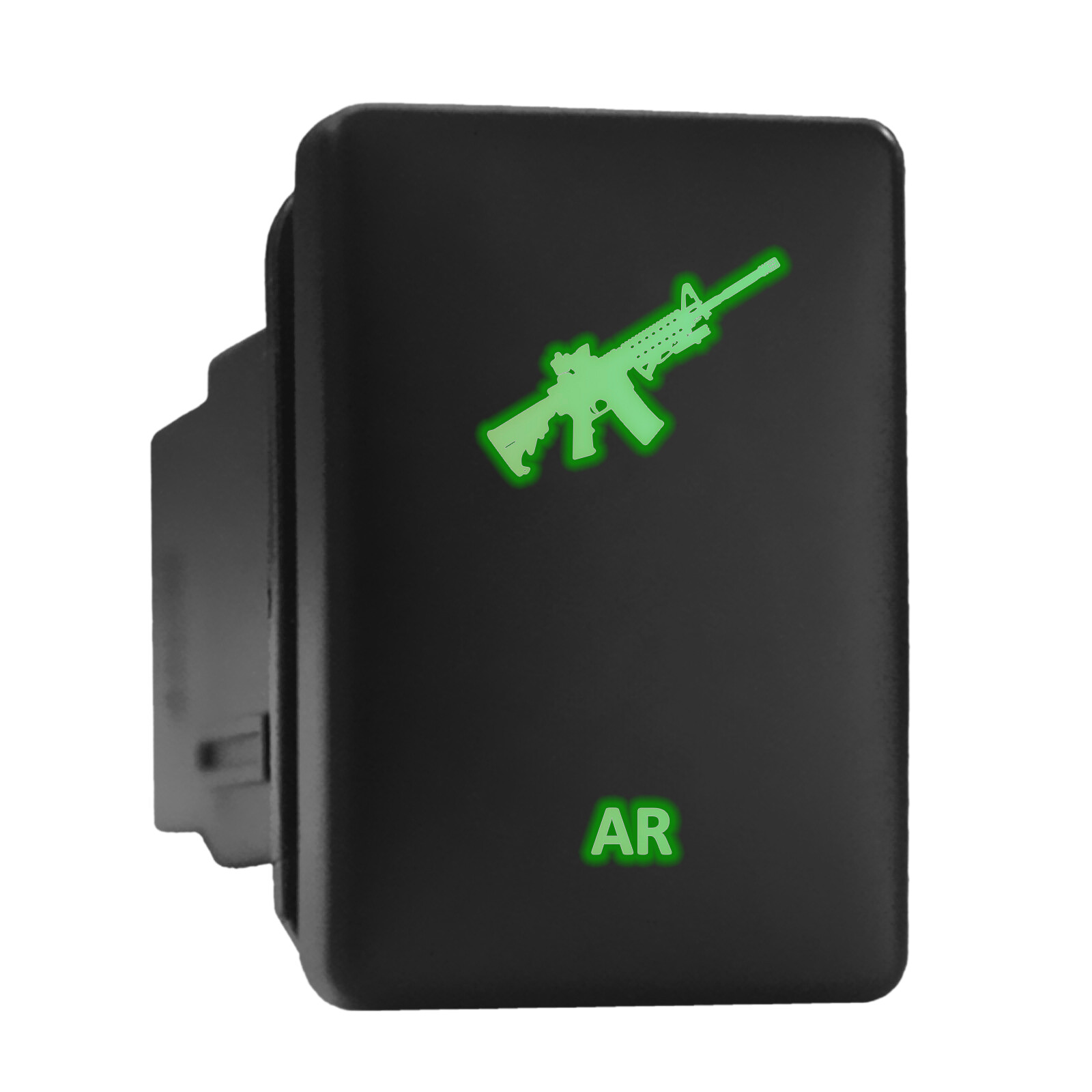 AR Green Illuminated Short Push-In Switch 1.28x0.87 Inches for Toyota