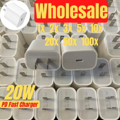 20W PD USB-C Fast Charger Wall Adapter for iPhone 13 12 X Samsung Wholesale Bulk