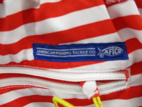 Bañador AFTCO para hombre mediano rojo blanco azul bandera americana malla forrada traje de baño - Imagen 17 de 18