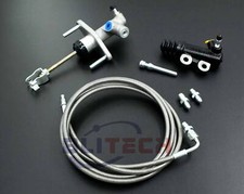 Slave Master Cylinder Stainless Clutch Line Kit For 1990-1997 Honda Accord
