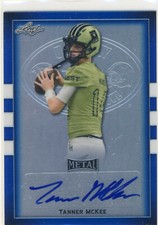 TANNER MCKEE 2018 Leaf Metal US Army All American Blue /30 AUTO EAGLES QB
