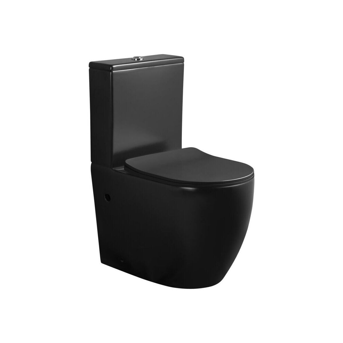 Spülrandloses WC-Set In Mattem Schwarz – Inkl. Soft-Close Sitz, Für Wandmontage (New Edge Modell)
