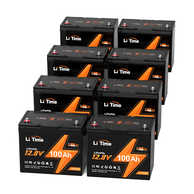 LiTime 12V 100Ah TM LiFePO4 Lithium Battery – Low-Temp Protection – 1-4 Pack Options