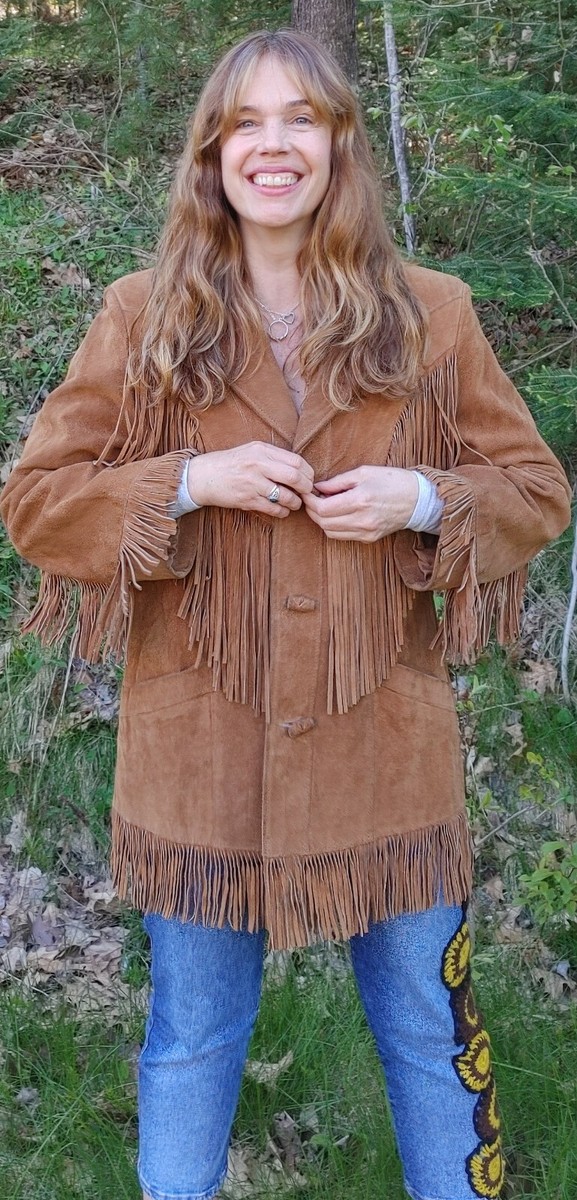 PIONEER WEAR suede genuine leather lined toggles hippie boho
