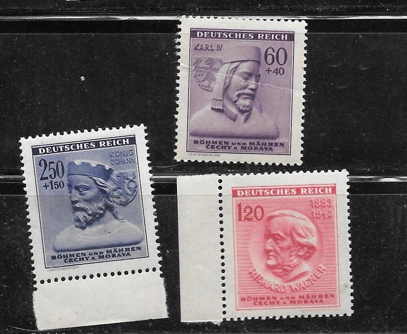 BOHEMIA & MORAVIA SC#B15-7 1943 WWII ERA MNH XF SEMI-POSTAL PICTORIAL STAMP SET