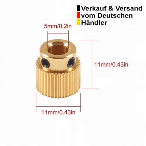 Extruder Zahnrad für Creality Ender 3, Ender 5, Cr-10; 40 Zähne; 3D-Drucker