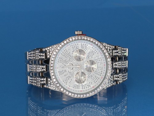 48 mm NY LONDON Luxury Men's Clubbing Hip Hop Rapper CZ Watch - Picture 3 of 6