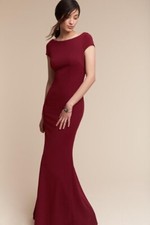 BHLDN Madison Maxi Dress Gown by Katie May Size 12 Burgundy $280